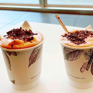 My friend got us these hot chocolates. Great day for this. Thanks LC!