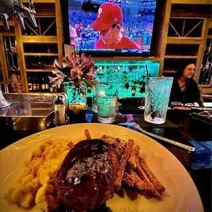 Gouda Mac &amp; Cheese, Truffle Fries and Meatloaf