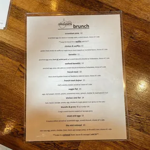 Menu (Brunch)