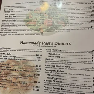 the menu