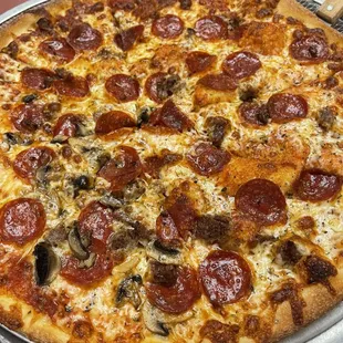 a pepperoni pizza