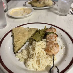 Chicken Kebab and Spanakopita Combo Dinner