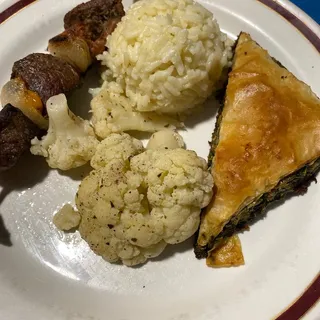 Chicken Kebab and Spanakopita Combo Dinner