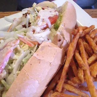 Christo's special sub with fries.