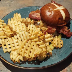 A1 Burger with Waffle Fries