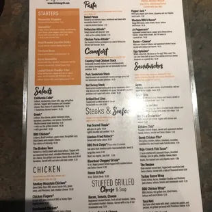 menu