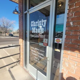 Entrance to Christy Mae's Restaurant