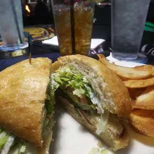 Turkey Ciabatta w/ homemade chips