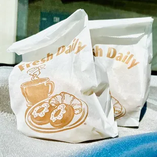 two bags of doughnuts