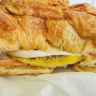 Sausage, egg, and cheese croissant