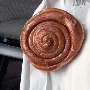 a cinnamon roll in a wrapper