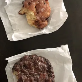 Christy's on right was better. Much more fluffier. Almost like funnel cake. Xpress on left has more apple flavor. But not as good.