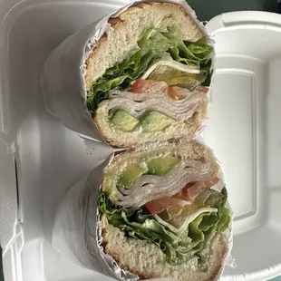 a cut in half sandwich