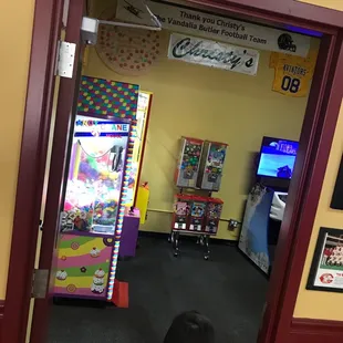 Small video game room for kiddos. It's separated enough that it's not gonna be as loud.