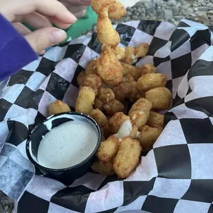Cheese curds with ranch