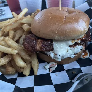 Nashville hot chicken and fries