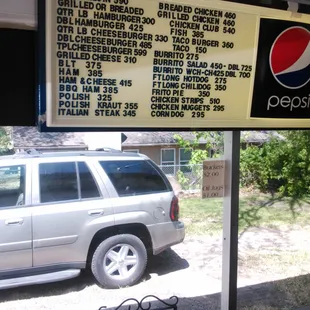 Here's a portion of the menu.