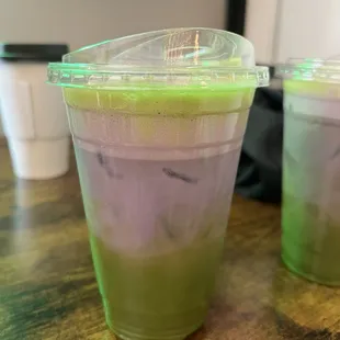 Iced Ube Matcha Latte