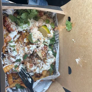 Tijuana street fries with meatless tenders