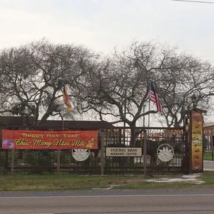 The front entrance decorated for the festival