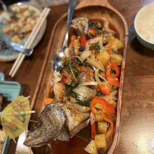 Sweet and sour Branzino