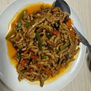 Shredded Pork with Sichuan Hot Garlic Sauce