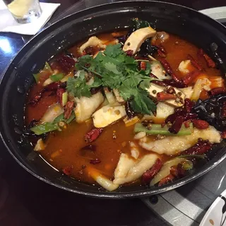 Boiled Fish Filet with Bean Sprouts in Hot Chili Sauce