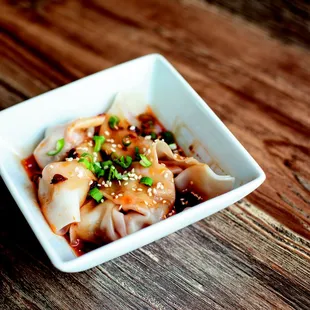 Szechuan Wontons With Red Chili Oil