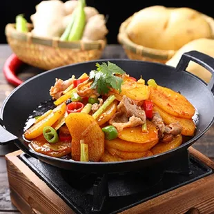 a stir fry with vegetables
