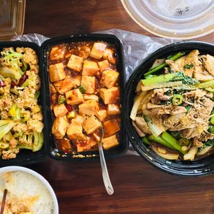 F1. Griddle Cooked Cauliflower $14.95. G9. Mapo Tofu $10.95. M2 Spicy Dry Pot $21.95: custom - pork belly, beef, tripe, enoki mushroom