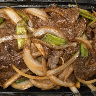 Beef w scallion and onion
