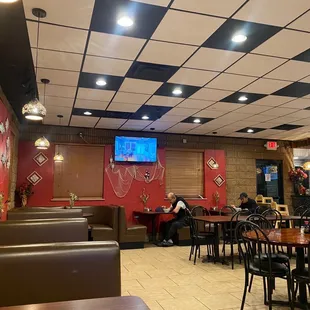 the dining area of the restaurant