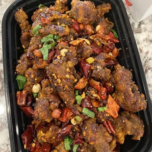 Dry Spicy Tasty Beef with Chili Pepper &amp; Peanut