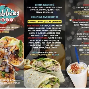 Menu on their website