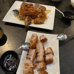 Roasted pork and Peking duck