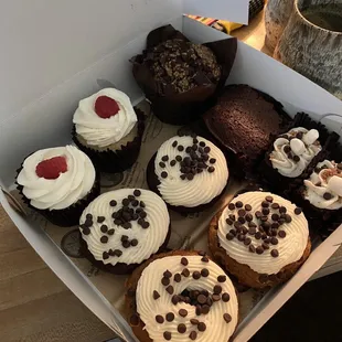 a box of cupcakes