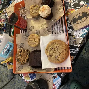 a variety of cookies and pastries