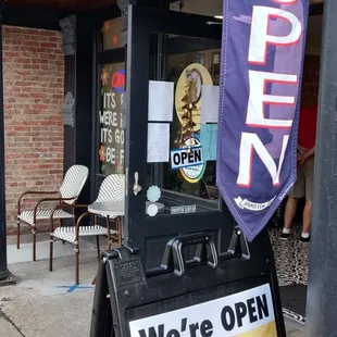 open sign outside