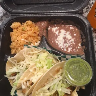 Delicious! I had the chicken tacos &amp; they were great! The salsa had a kick &amp; was the perfect addition to the tacos!