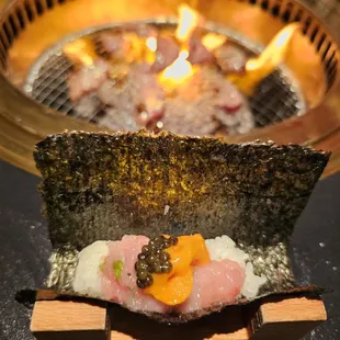 Toro Handroll with Uni &amp; Caviar