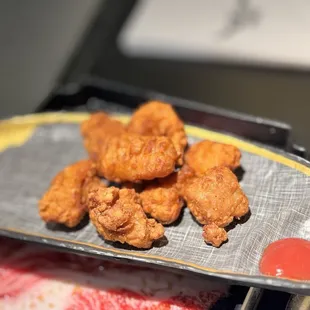 a plate of fried chicken
