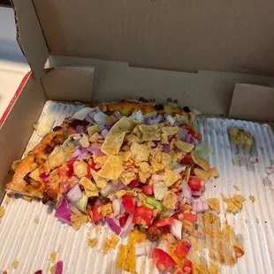 What's left of my Taco Original Round Taco Specialty Pizza