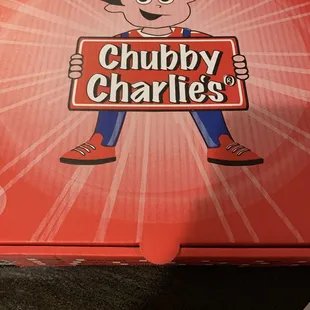 Colorful carryout pizza box