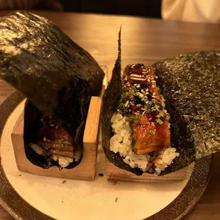Eel hand roll - didn&apos;t get to try it but kids said it was good.