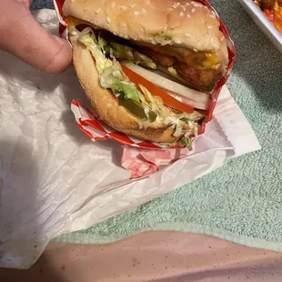 Fish sandwich  No tartar sauce  Add  Mayonnaise  Cheese  Onions  tomatoes  Pickles