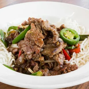 Chubby Chinese Takeout from the Marina -  Mongolian Beef