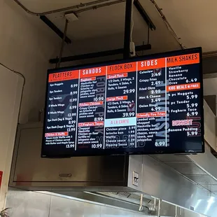 Menu as of October 2023