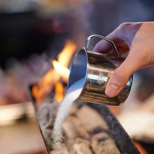 Putting out fire with salt