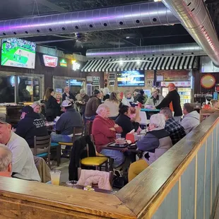 a view of the dining area