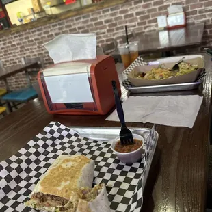 Carnitas burrito, fire, brace, chicken nachos.Mmmmmmmm good